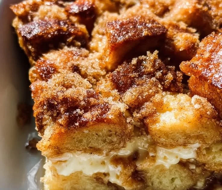 French toast casserole baked to perfection, ideal for breakfast crowds.