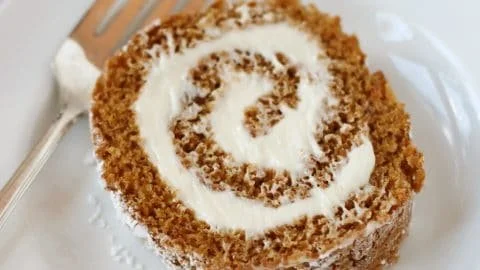 Classic Pumpkin Roll Dessert with Cream Cheese Filling
