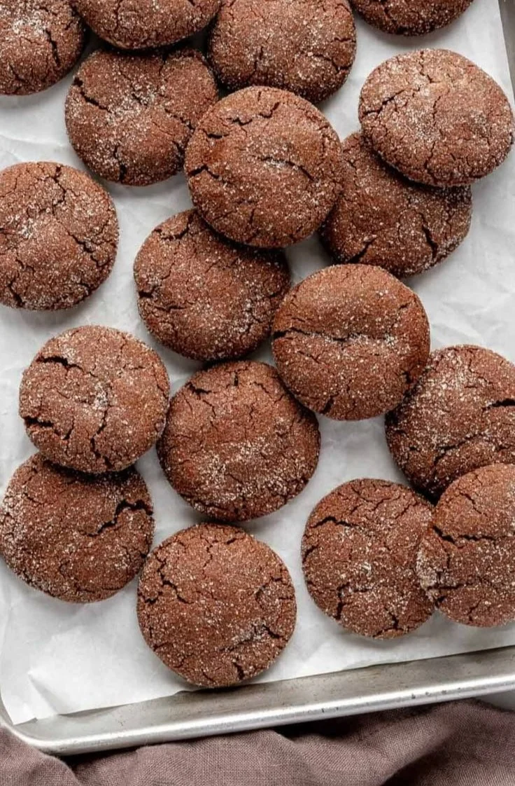 Delicious Chocolate Sugar Cookies fresh out of the oven.