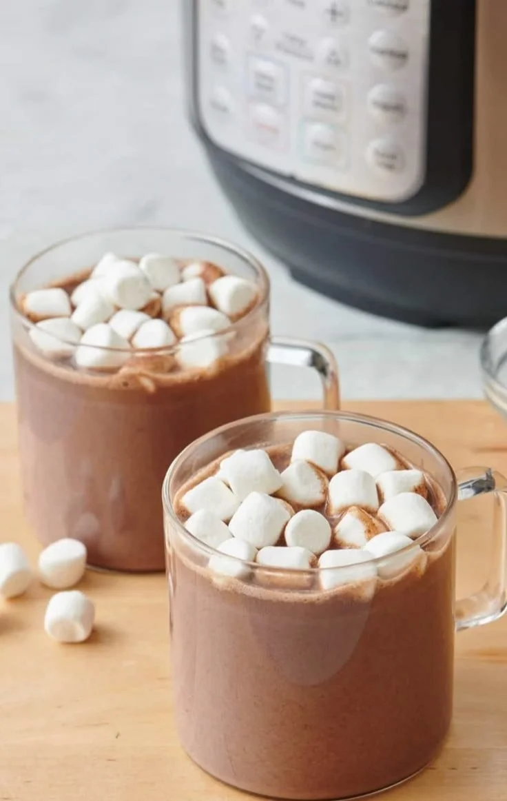Instant Pot hot cocoa recipe with creamy chocolate flavors