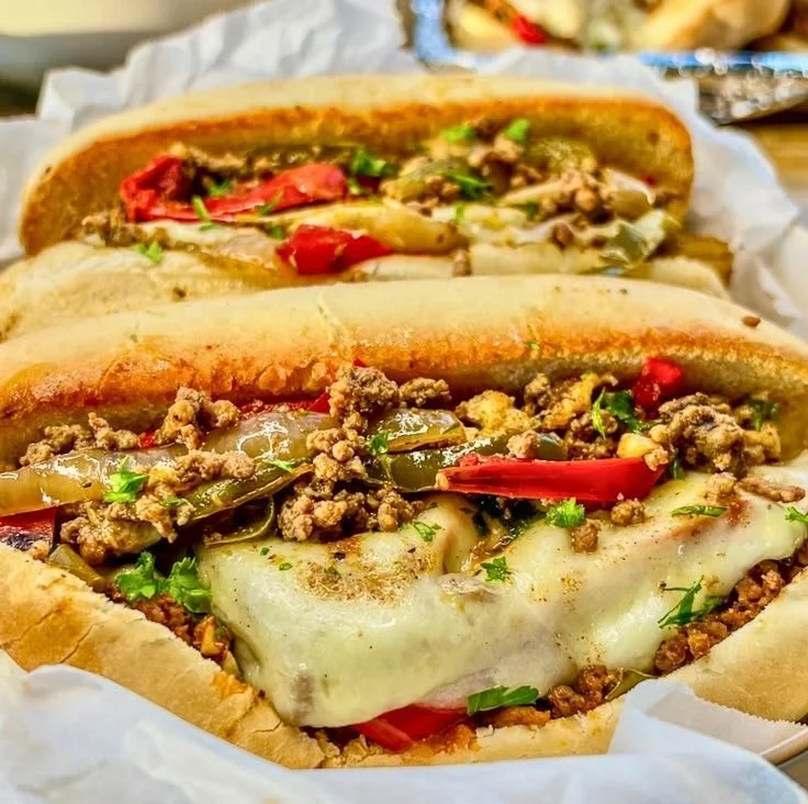 Delicious Slow Cooker Philly Cheesesteak Sandwich loaded with beef and cheese