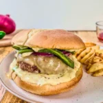 White Cheddar and Onion Jalapeño Burgers